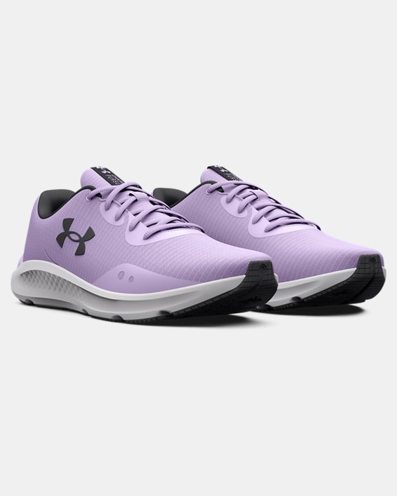 Women's UA Charged Pursuit 3 Tech Running Shoes in Purple image number 3